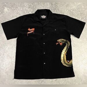Vintage Harley-Davidson Black Snake Eyes Shirt Live to Ride Men’s Button Down